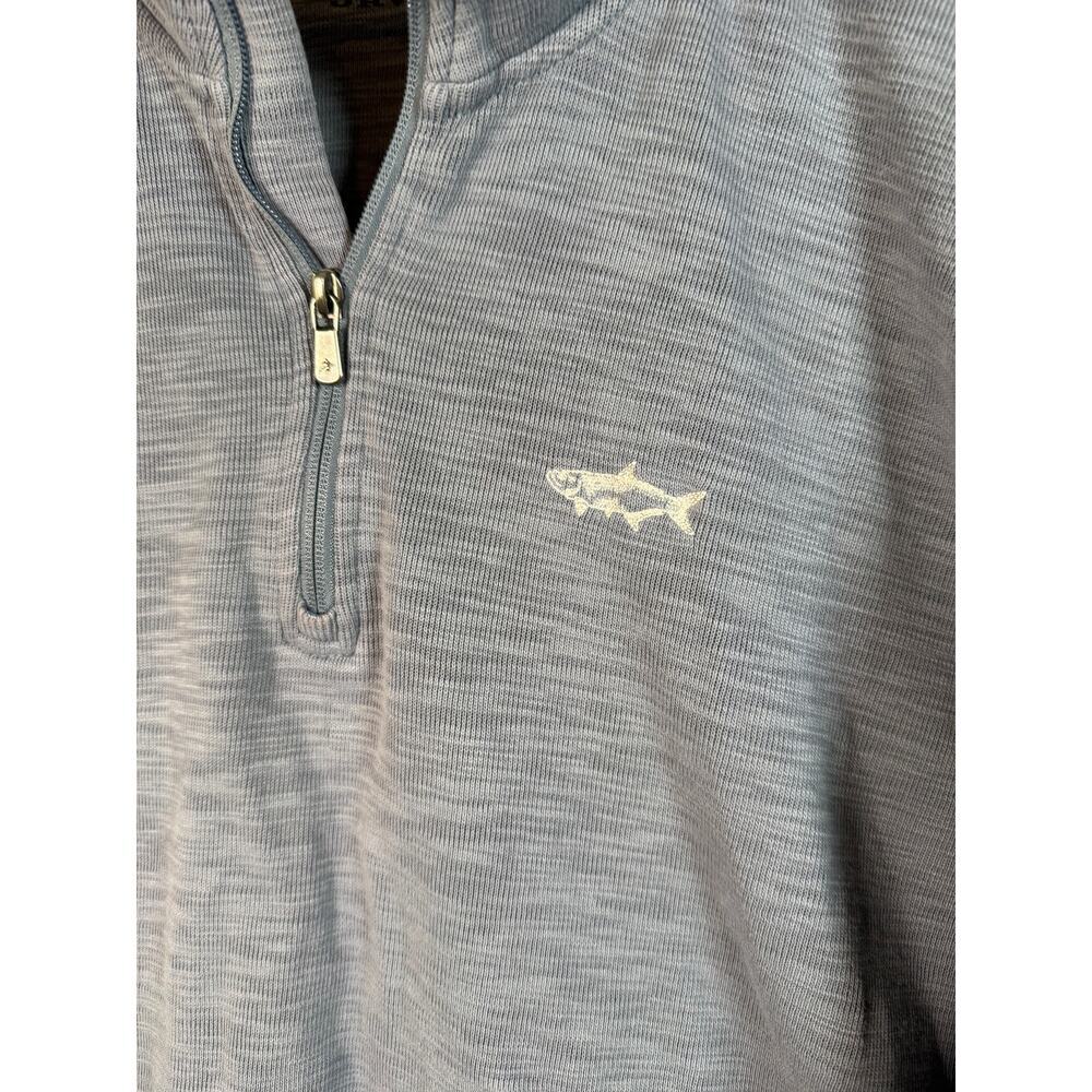 Orvis Mens 1/4 Zip Pullover Sweater XL GRAY HEATHER KNIT SHIRT COTTON /TENCEL - Picture 2 of 8